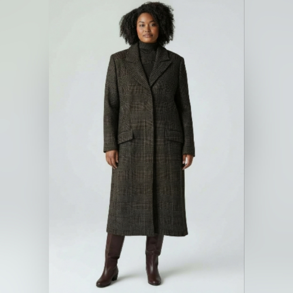 Brand NWT Banana Republic Black, Brown, Tan And Black Winter Coat